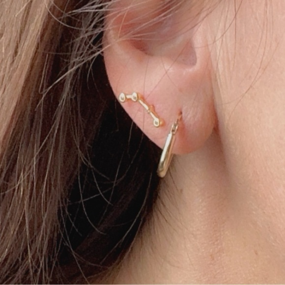 24k Gold Vermeil Aries Constellation Stud Earrings - Picture 9 of 14